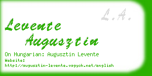 levente augusztin business card